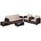 Flash Furniture 5 Piece Chocolate Brown Outdoor Faux Rattan Set DAD-SF-113RS-CBN-GG - alternate 10